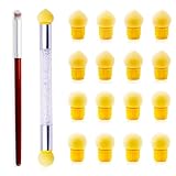 18-teiliges Nagelwerkzeug-Set mit Pinsel, inklusive 1 Stück Doppelkopf-Nagelschwammstift mit 16...