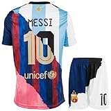HUSSATEX Miami Argentinien Barcelona Trio Special Vintage Edition Leo #10 Kinder Fußball Trikot &...
