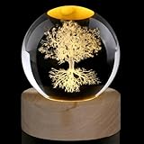 AWARDSEN 60 mm Kristallkugel lebensbaum, Briefbeschwerer Glaskugel Deko, Crystal Ball lasergeätzte...