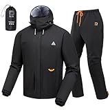 RIDEIRON Motorrad Regenkombi Herren Set Regenjacke Herren Wasserdicht Atmungsaktiv Reflektierend...
