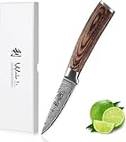 Wakoli EDIB Sakura Officemesser 8 cm – Kleines Gemüsemesser & Obstmesser aus 67 Lagen Damaststahl...