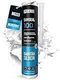 PROCREA® Premium Silikon 'Saniseal 100' (brilliantweiß) [mit Anti-Schimmel-Formel] Hochwertiges...
