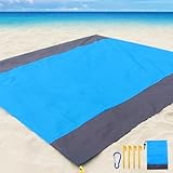 Stranddecke, Strandmatte Sandfrei 210 x 200 cm, Supergroße wasserdichte, Ultraleichte, Faltbare...