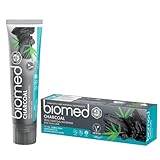 BIOMED Charcoal Aktivkohle Zahnpasta für weiße Zähne - fluoridfreie und 98% natürliche Whitening...