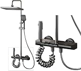 INEX EUROPA Quadratische Regendusche mit Armatur für Maximale Entspannung - Handbrause,...