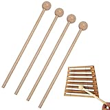 4 Stück Holzschlägel, Schlägel Mallet Drumsticks, Holzschlägel Marimba, Schlägel Klangstäbe,...