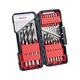 Bosch 18-tlg. HSS Spiralbohrer Set PointTeQ (für Metall, in ToughBox, Ø 1–10 mm, Professional...