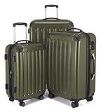 HAUPTSTADTKOFFER Alex - 3er Kofferset, Trolley-Set, Rollkoffer, Reisekoffer, (S, M & L), Avocado