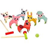 Forest Animals Croquet Wood Game - Outdoor Game Holz Krocket Set Spiel Crocket Erwachsene...