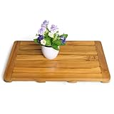 Boflay 50,8 x 33 cm kleine Teak-Duschmatte, Holz-Badezimmermatte, Badewannenbodenmatte, wasserdichte...