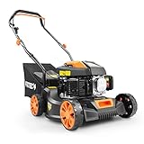FUXTEC Benzin Rasenmäher FX-RM4180, Gartenmäher für kleine Flächen, 80 ccm 4-Taktmäher, 40 cm...
