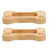 Baluue 2 Stück Pack Visitenkartenhalter aus Holz Stabiler Tischkartenhalter Namenskartenständer...