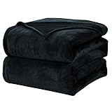 WAVVE Kuscheldecke Flauschig Decke Fleecedecke - Sofadecke Schwarz 220x240 cm Wohndecke Sommer...