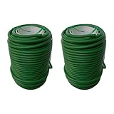 ETAWDE 2 x 20 m Pflanzendraht, grüner Pflanzendraht, weicher Gartendraht, dicker Bindedraht zum...