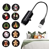 Tktouci Weihnachts LED Projektor Beleuchtung, USB Weihnachts Dekorationen für Innenbereich mit 10...