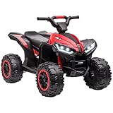 HOMCOM Kinder Quad Elektro 12V Kinderquad mit Vorwärts-, Rückwärtsfunktion, Musik, USB-Anschluss,...