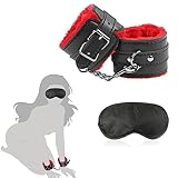 BDSMYOU Handschellen Sex Bett & Augenmaske,Bondageset Fessel Set,Fesseln Sex Set,Augenbinde Sex Bett...