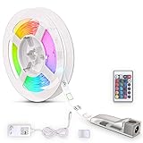 B.K.Licht - LED Strip 3m mit Fernbedienung, buntes RGB Licht, dimmbar, LED Streifen, LED Leiste,...