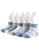 Adorel Baby Jungen Socken Baumwolle Gefüttert 5er-Pack Dunkelblau Streifen 1-3 Jahre (Herstellergr....