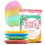4 x 200 Gramm Zuckerwatte Zucker für Zuckerwattemaschine (800 Gramm gesamt) | Apfel, Banane,...