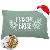 Herbalind Kräuterkissen Frische Brise Salbei Minze 30x20 cm - Erkältungskissen mit Füllung ohne...