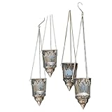 Loberon Windlichter 4er Set Céleste, für drinnen & draußen, handgefertigt, orientalischer Stil,...