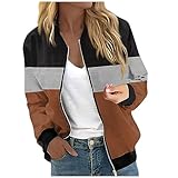 Sportjacke für Damen, schicke und elegante Jacke, trendiger Mantel, Reißverschluss, Grafikdruck,...