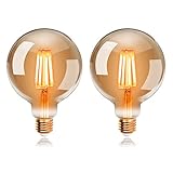 EXTRASTAR Edison Vintage Glühbirne, G95 E27 LED Filament Lampe, 4W Ersetzt 40W Glühlampe, 400 LM,...