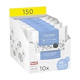 LILLYDOO Baby Feuchttücher mit 99% Wasser, 150 Stück (10 x 15), 100% plastikfreies Tuch, ohne...