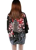 Siehin Damen Kimono Cardigan Japan Happi Kimono Frühling-Sommer Jacke Yukata Coat Ukiyoe Baggy Tops...