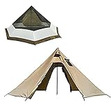 Gehobenes Outdoor-Glockenzelt aus Segeltuch, 4-Jahreszeiten-Camping-Pyramide, Tipi-Zelt, leichtes...