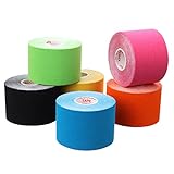 Jabtraxx 6 Rollen Kinesiologie Tape, 5 m x 5 cmTape Kinesio Muskelunterstützungsband...