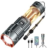 GEARLITE Taschenlampen LED Super Hell, 900000LM Wiederaufladbare Taschenlampe mit Zoombar Camping...