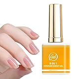 Youngwier Gel Nagelkleber - 15ml 9-in-1 Nagellackkleber - Langanhaltendes Maniküre Gel,Für...