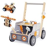 Labebe Lauflernwagen holz, Werkzeugbank für Kleinkinder, hölzerne Lauflernhilfe für Jungen und...