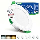 HOMEOW LED Einbaustrahler 230V, 5W 400LM LED Spot 68mm - 80mm Lochmaß, IP44 Warmweiß Neutralweiß...