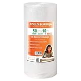 OFITURIA Luftpolsterfolie Verpackung 50cm x 10m – BBlasenfolie Transparent und Flexibel zum Schutz...