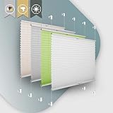 Plissee ohne Bohren Klemmfix 80x100cm(BxH) Weiß Jalousie Sonnenschutz Easyfix Faltrollo...