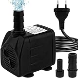 COKDEZ Mini Wasserpumpen(600L/H, 10W), Ultra Leise Aquarium pumpe mit hohem Hub, brunnenpumpe mit...