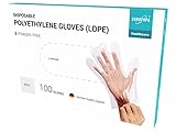 EUROPAPA 100 Stück Vorteilspack LDPE Einweghandschuhe in Box Einmalhandschuhe latexfrei puderfrei...