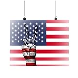 United States Flags With Peace Sign A0 A1 A2 A3 A4 A5 Satin Photo Poster p34332h