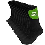 Kemes Socken Herren 43-46 schwarz 10 Paar | 95% Baumwolle 5% Elastan Business Herrensocken