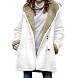KKvoPiQ Fischgrätmuster Mantel Damen Hoody Jacke - Winterjacke Fleecejacke Wintermantel Warm...