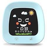 Kinderwecker, Schlaf-Trainingsuhr für Kinder, mit 4-farbigem Licht für kleine Kinder, mit...
