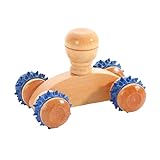 KEYPKWZJR Holz-Vierrad-Rollenmassagegerät, Ganzkörper-Taillen- und Rückenmassage,...