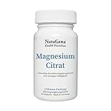 NatuGena Magnesium-Citrat/Optimal dosiertes Magnesium in Citratform / 120 Kapseln für 60 Tage
