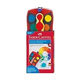 Faber-Castell 125030 - Farbkasten CONNECTOR mit 12 Farben, inklusive Deckweiß, Pinselfach und...