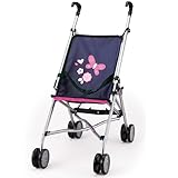 Bayer Design 30113AA Puppenbuggy, Puppenwagen, Doppelräder, Gurt, leicht faltbar, aus Metall,...