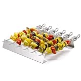 Räucherphorie® Grillspiess-Set - 6x Edelstahl Grillspieße + Grillgestell + Transporttasche -...