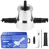 QWORK® Blechknabber Vorsatz für Bohrmaschine, Doppelköpfiger Metallschneider Aufsatz, für Stahl,...